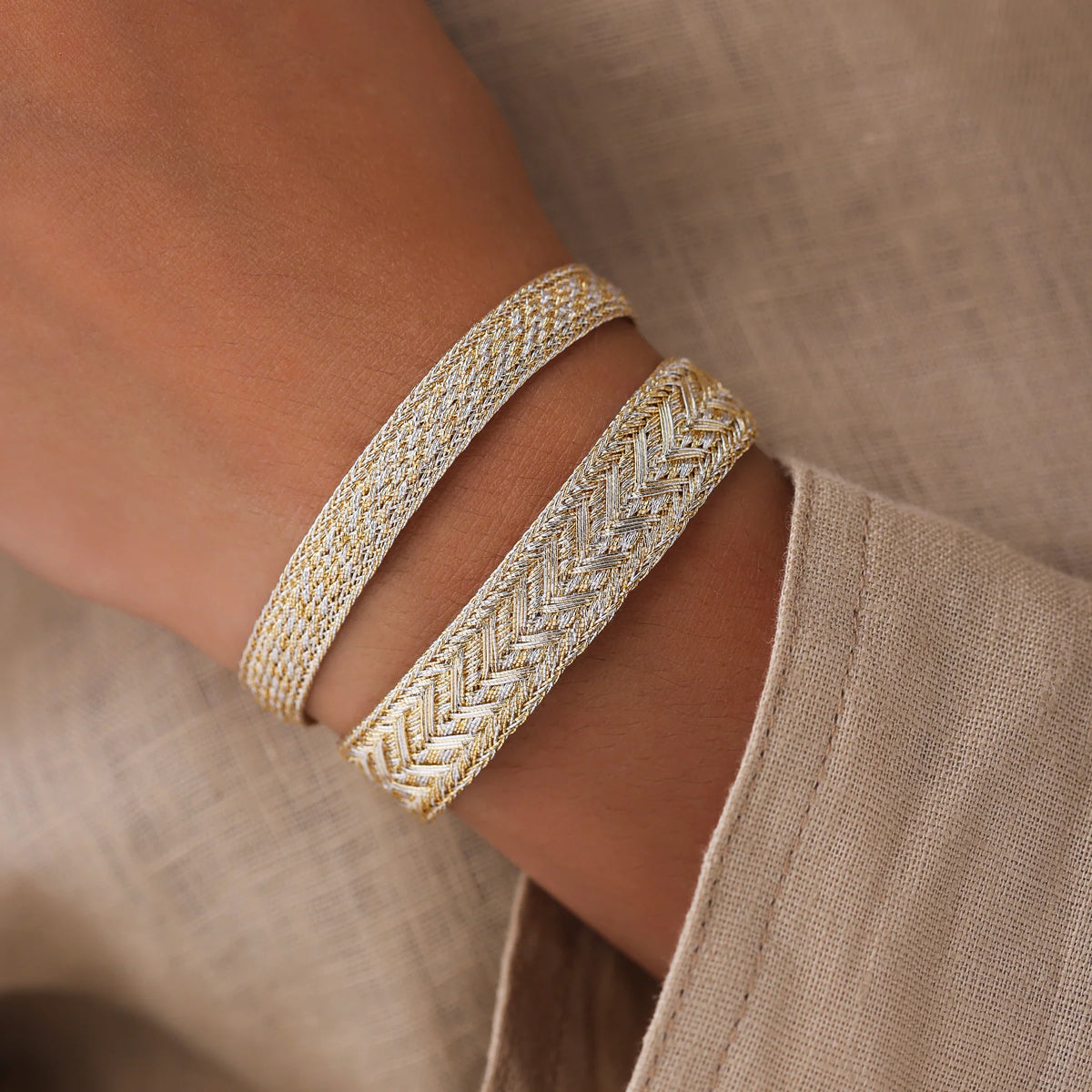 Pulsera Tejida - Gold & Silver (Copia)