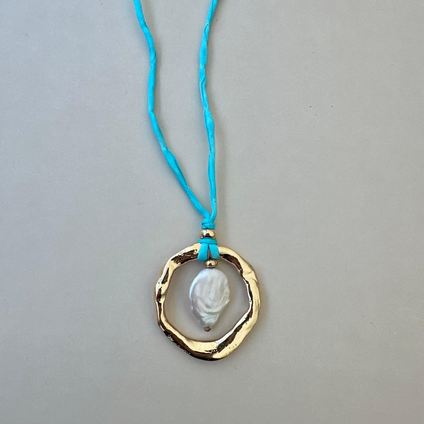 Collar Seda - turquesa