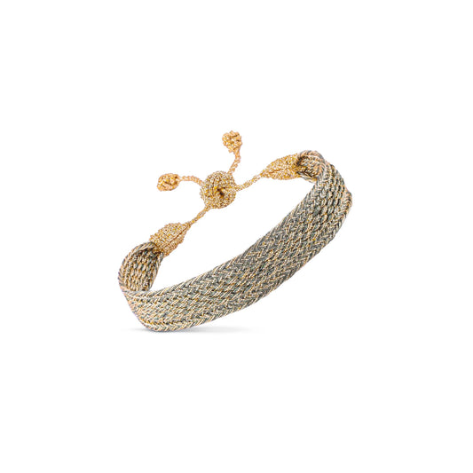 Pulsera Tejida - Gold & Green