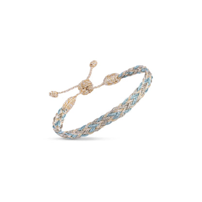 Pulsera Tejida - Celeste