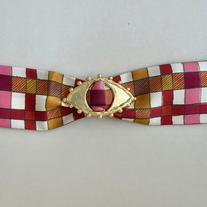 Pulsera Ojo - Tartán Burdeo