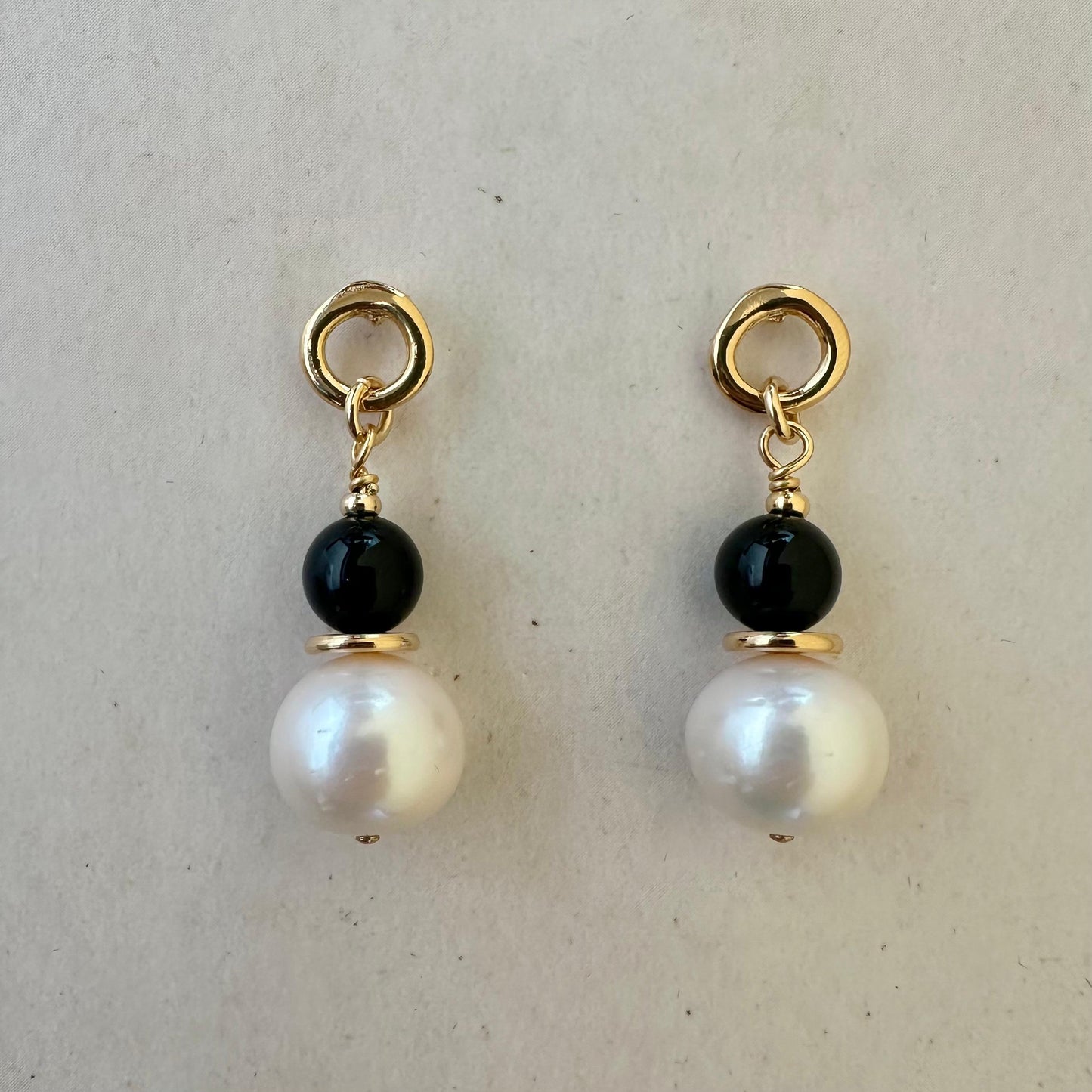 Aros Perla Agata negra
