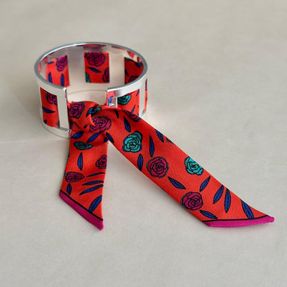 Esclava Merci Silver - Fleur Orange