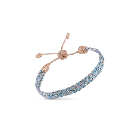 Pulsera Tejida - Celeste
